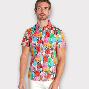 ST33LE Stretch Mens Jersey Knit Short Sleeve Shirt Size L